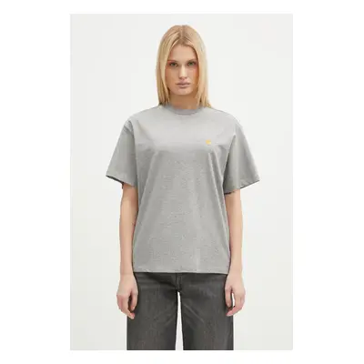 Bavlněné tričko Carhartt WIP S/S Chase T-Shirt šedá barva, I033045.00MXX