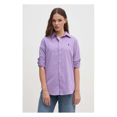 Bavlněná košile Polo Ralph Lauren červená barva, regular, s klasickým límcem, 211932522