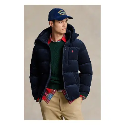 Péřová bunda Polo Ralph Lauren Cap Jacket pánská, tmavomodrá barva, zimní, 710938526