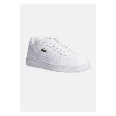 Kožené sneakers boty Lacoste T-Clip Set bílá barva, 48SMA0031