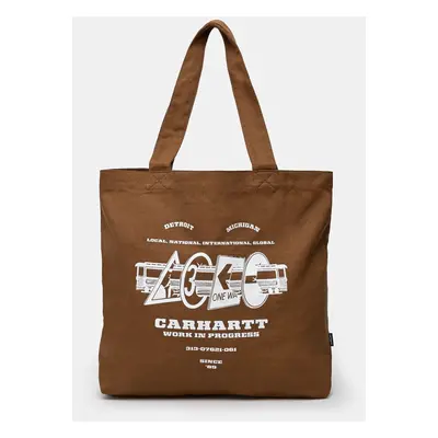 Bavlněná taška Carhartt WIP Canvas Graphic Tote Large hnědá barva, I032928.2NUXX