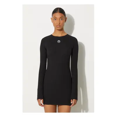 Šaty Marine Serre Moon Logo Ribbed Jersey Mini Dress černá barva, mini, WDR267A.CJER0011