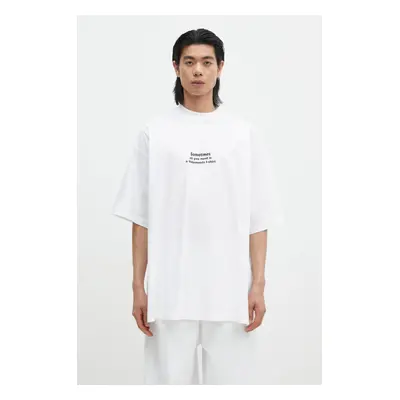 Bavlněné tričko VETEMENTS All You Need Oversized bílá barva, s potiskem, UA66TR690W