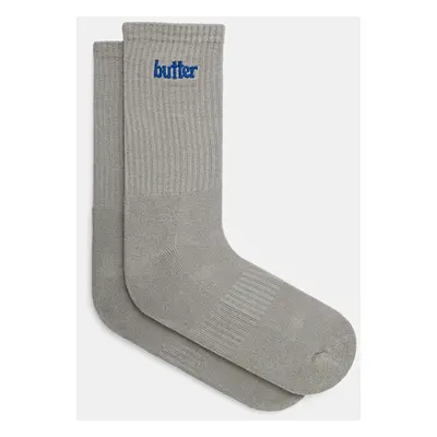 Ponožky Butter Goods Basic Socks pánské, šedá barva, BG243910