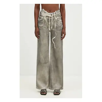 Džíny Ottolinger Double Fold Pants dámské, béžová barva, 1170803921