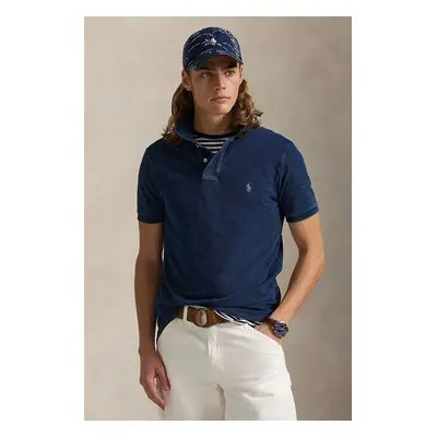 Bavlněné polo tričko Polo Ralph Lauren modrá barva, 710970582