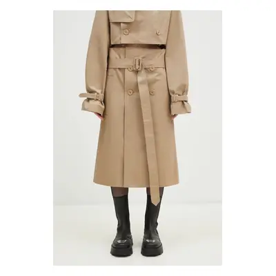 Bavlněná sukně VETEMENTS Deconstructed Trenchcoat béžová barva, mini, WA66SK400S