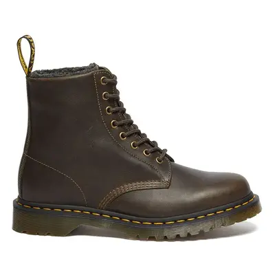 Kožené workery Dr. Martens 1460 Wl dámské, hnědá barva, na plochém podpatku, zateplené, DM318735