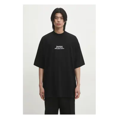 Bavlněné tričko VETEMENTS 500 Million Dollars Oversized černá barva, s potiskem, UA66TR690B