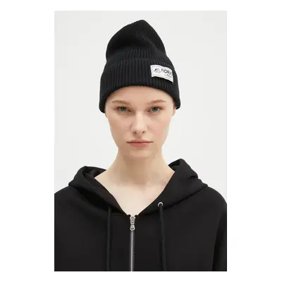 Čepice z vlněné směsi Fiorucci Knit Logo Beanie černá barva, vlněná, U01FPAHA216KN05BK01