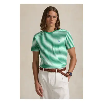 Bavlněné tričko Polo Ralph Lauren zelená barva, 710956828