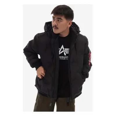 Bunda Alpha Industries Logo Puffer pánská, černá barva, zimní, 108107.03-black