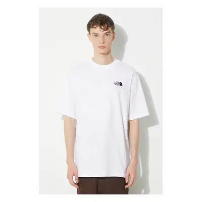 Bavlněné tričko The North Face M S/S Essential Oversize Tee bílá barva, s aplikací, NF0A87NRFN41