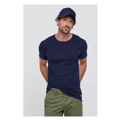 Tričko Polo Ralph Lauren (3-pack) pánské, tmavomodrá barva, hladké, 714830304005