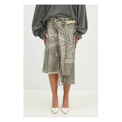 Džínová sukně Ottolinger Denim Wrap Skirt černá barva, mini, áčková, 1170404921