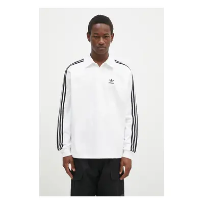 Bavlněné tričko s dlouhým rukávem adidas Originals Adicolor bílá barva, IZ2459