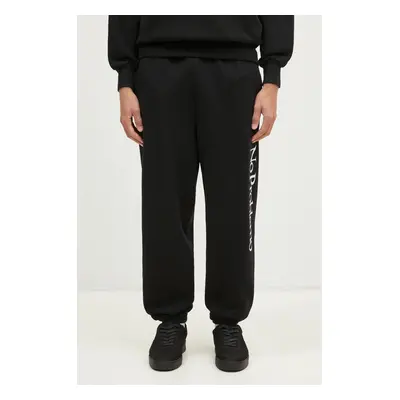 Bavlněné tepláky No Problemo Sweatpant černá barva, s potiskem, NP30002.02