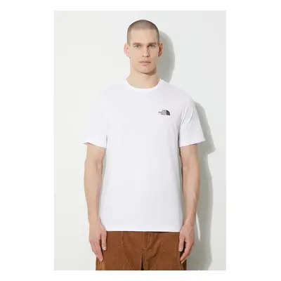 Tričko The North Face M S/S Simple Dome Tee bílá barva, s potiskem, NF0A87NGFN41