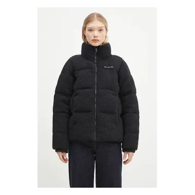 Bunda Columbia Puffect Sherpa dámská, černá barva, zimní, oversize, 2089231