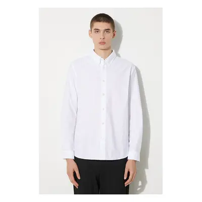 Košile A.P.C. Chemise Greg bílá barva, regular, s klasickým límcem, COECK.H12499-WHITE