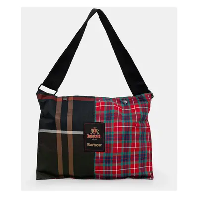 Bavlněná taška Baracuta Barbour x Baracut Tartan Bag červená barva, BRBAG0026