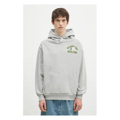 Bavlněná mikina Billionaire Boys Club Duck Varsity Embroidered Popover Hood pánská, šedá barva, 