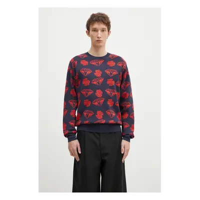 Svetr z vlněné směsi Billionaire Boys Club Diamonds & Dollars Knitted Jumper pánský, tmavomodrá 