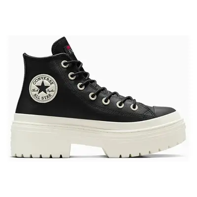 Kožené kecky Converse Chuck Taylor All Star Lugged Heel dámské, černá barva, A12328C