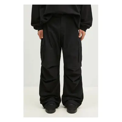 Bavlněné kalhoty 032C ''Overtime'' Cargo Pants černá barva, ve střihu cargo, F24-URW-1001-000