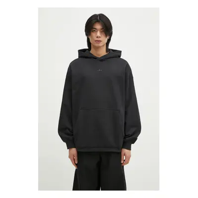 Bavlněná mikina adidas Originals Essential pánská, černá barva, s kapucí, hladká, JC9572