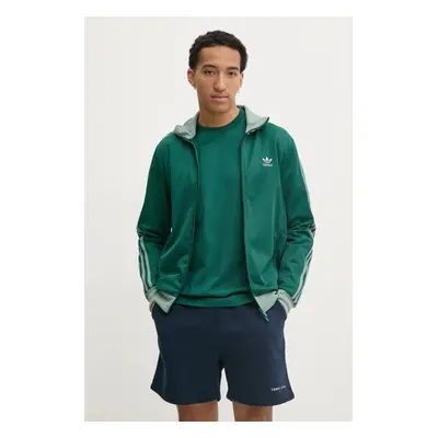 Mikina adidas Originals CLASSIC TT pánská, zelená barva, vzorovaná, JP2520