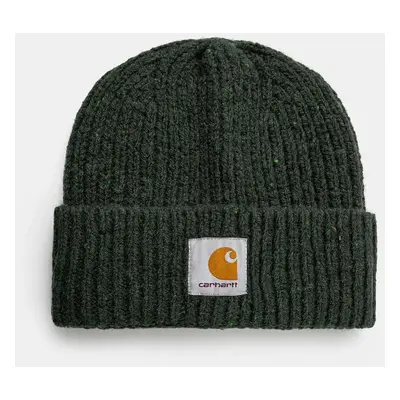 Vlněná čepice Carhartt WIP Anglistic Beanie zelená barva, I013193.2IXXX