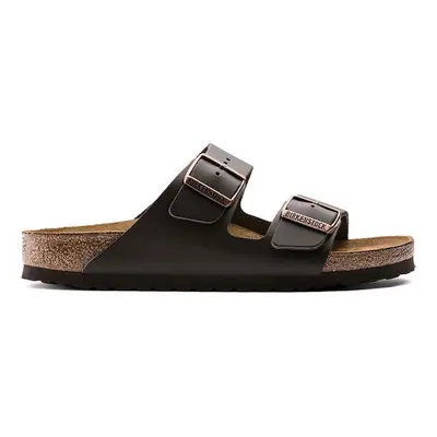 Kožené pantofle Birkenstock Arizona dámské, hnědá barva, 51103