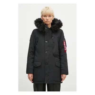 Bunda Alpha Industries Polar Jacket dámská, černá barva, zimní, 123002.404-black