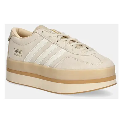 Semišové sneakers boty adidas Originals Gazelle Stack béžová barva, JQ7666