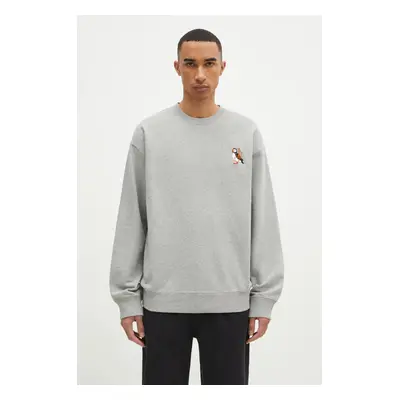 Bavlněná mikina JW Anderson Puffin Embroidery Sweatshirt šedá barva, s aplikací, JW0207.PG1632.9