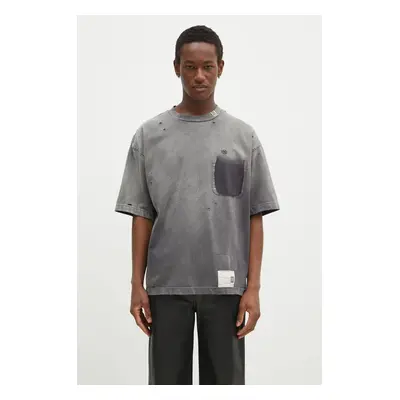 Bavlněné tričko Maison MIHARA YASUHIRO Sun Faded Tee šedá barva, A13TS602