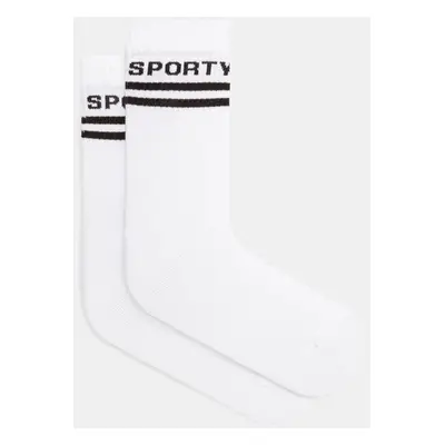 Ponožky Sporty & Rich Bold Logo dámské, bílá barva, AC034512308WH01