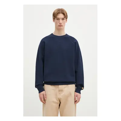 Bavlněný svetr Carhartt WIP Chase Sweater tmavomodrá barva, I028581.2MZXX