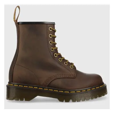 Kožené workery Dr. Martens 1460 Bex dámské, hnědá barva, na plochém podpatku, DM27894201