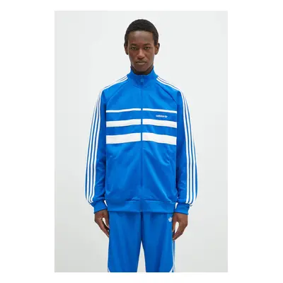 Mikina adidas Originals First Tracktop pánská, modrá barva, vzorovaná, JP1044