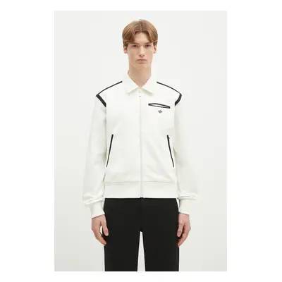 Mikina adidas Originals Premium Tracktop pánská, béžová barva, hladká, JD3396