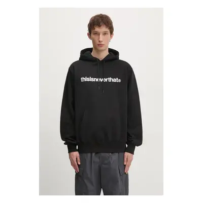 Bavlněná mikina thisisneverthat T-Logo Hoodie pánská, černá barva, s kapucí, s aplikací, TN243TS