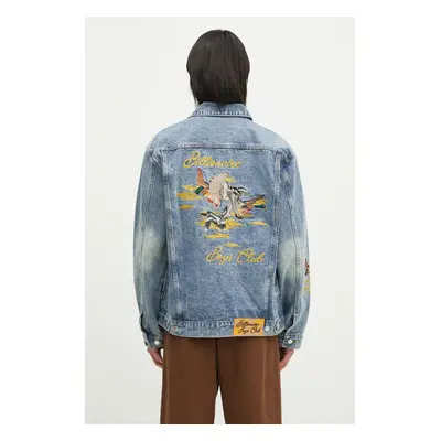 Džínová bunda Billionaire Boys Club Duck Embroidered Denim Jacket pánská, modrá barva, přechodná