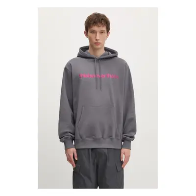 Bavlněná mikina thisisneverthat T-Logo Hoodie pánská, šedá barva, s kapucí, s aplikací, TN243TSW