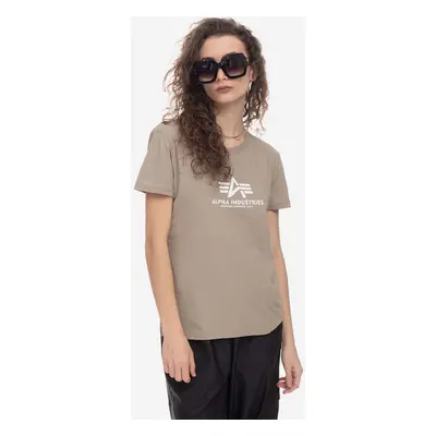 Bavlněné tričko Alpha Industries New Basic T Wmn béžová barva, 196051.679-beige