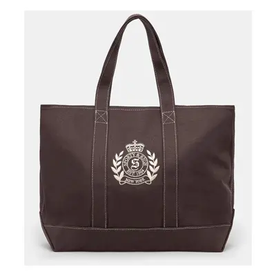 Kabelka Sporty & Rich NY Crest Tote hnědá barva, BA006512243BR03