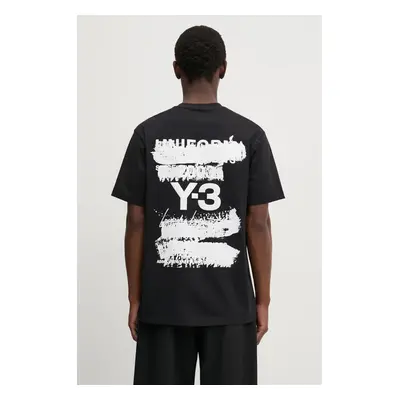 Bavlněné tričko Y-3 Graphic SS Tee černá barva, s potiskem, JN4879