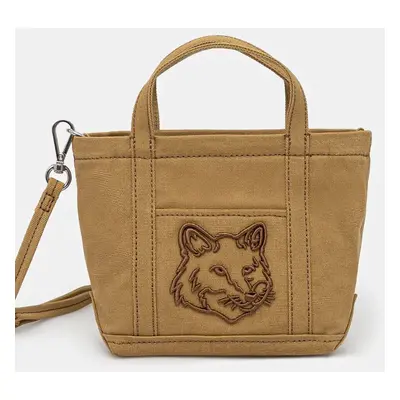 Taška Maison Kitsuné Fox Head Mini Tote zelená barva, MW05106WW0107