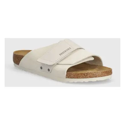 Semišové pantofle Birkenstock Kyoto pánské, bílá barva, 1024535